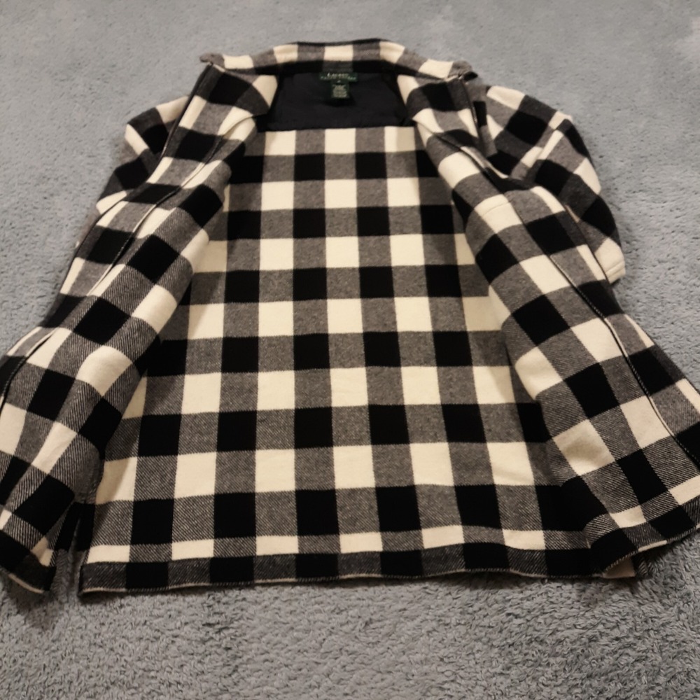 Lauren Ralph Lauren Pure Wool Full Zip Shirt Jacket Shacket Coat Womens Medium - Picture 5 of 10